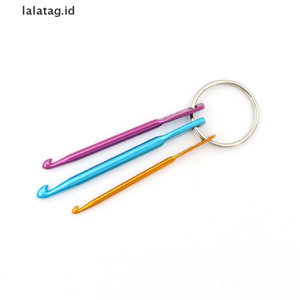 [lalatag] 2pcs Mix Aluminium Crochet Hook Knitg Alat Benang Tenun Rajut [ID]