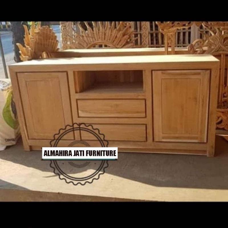 Buffet Meja Tv jati Minumalis Mentahan