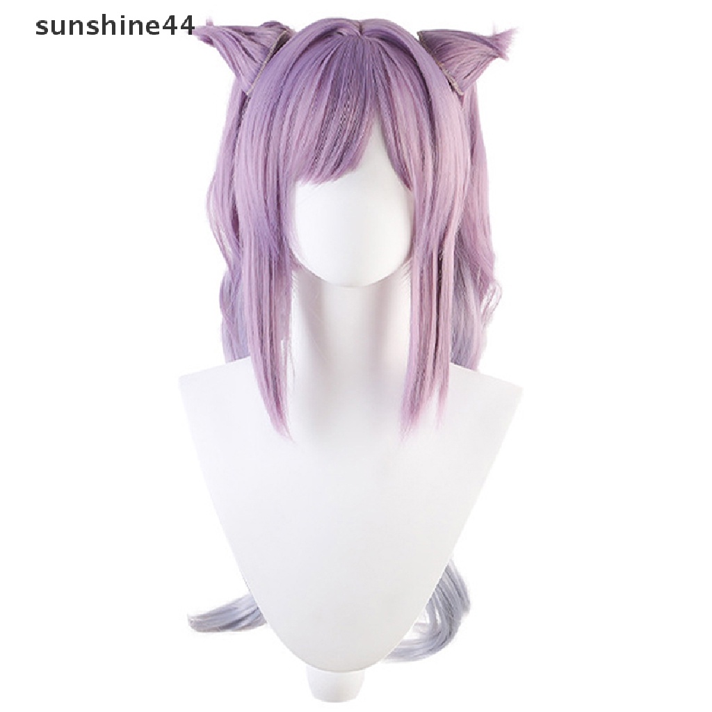 Wig Rambut Sintetis Cosplay Sunshine Game Genshin Impact Venti Keqing Barbara.