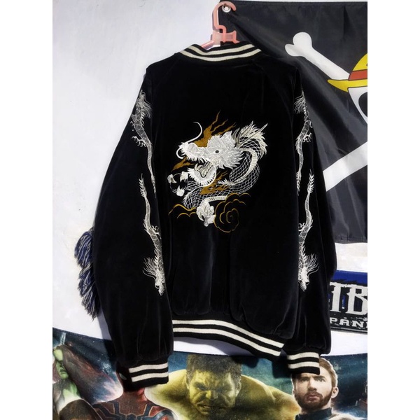 Jaket Sukajan Big Head Ryu Velvet Material