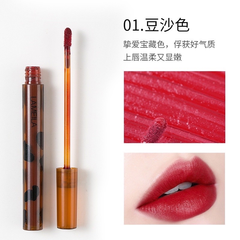 Lameila Lip Glaze Tahan Air Sweat Proof Anti Lengket 6 Warna New 1046