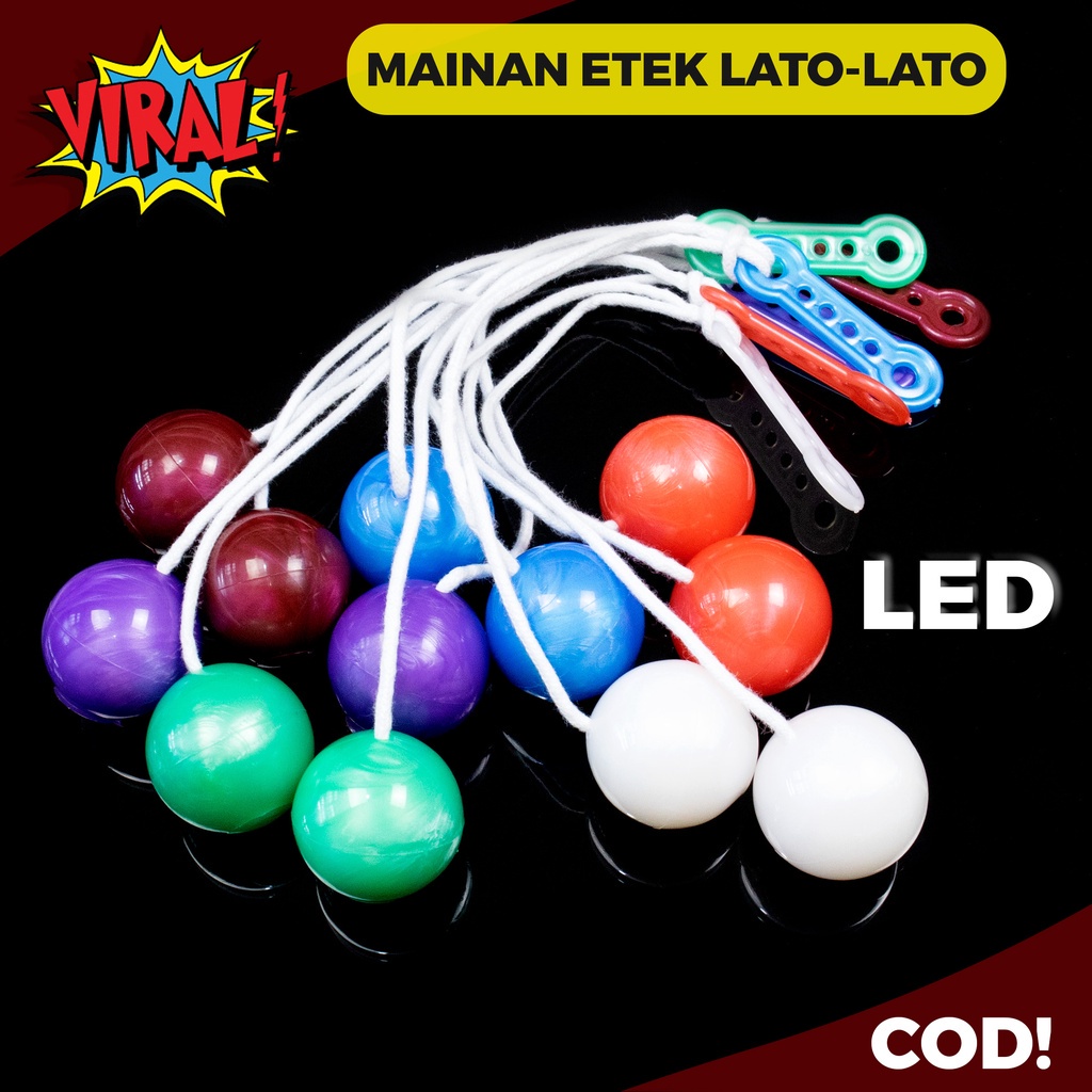 Mainan jadul VIRAL LATO-LATO LED Mainan tek-tek Uk 3.5cm LED