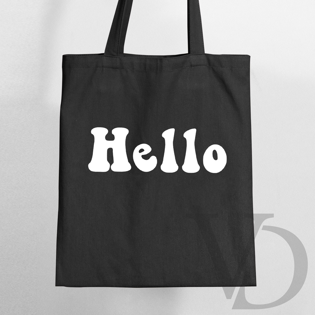 tote bag kanvas hitam / tote bag quotes edisi 1