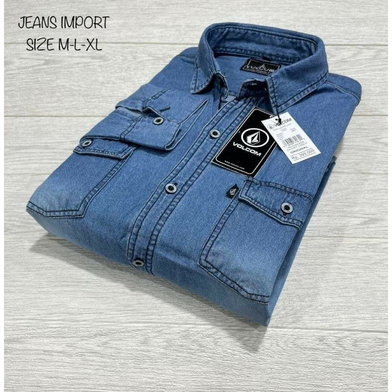 BAJU KEMEJA JEANS PRIA LENGAN PANJANG HARGA GROSIR BAHAN SUPER PREMIUM