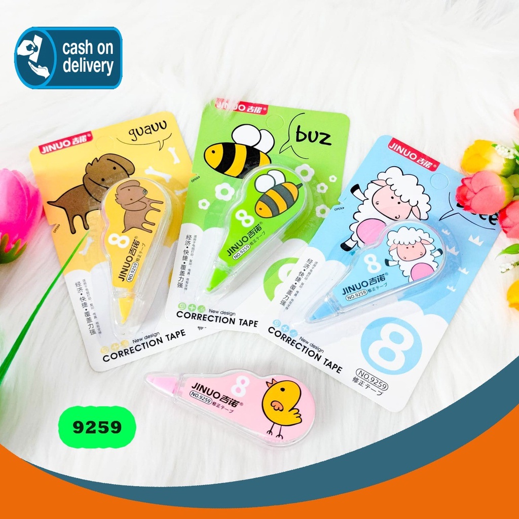 

TIPE X ROLL MODEL ZOO JINUO 9259 KARAKTER SHEEP DUKC BEE DOG IMUT CORRECTION TAPE TIP EX PENGHAPUS PENA ALAT TULIS