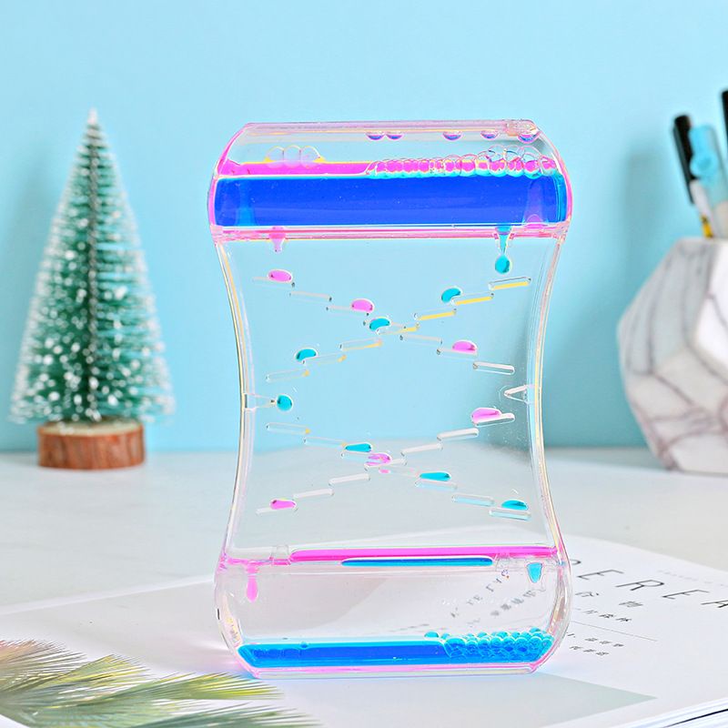 Hiasan dekorasi decoration rumah motion bubble drip oil hourglass double Color mixed Liquid motion Timer clock cairan minyak