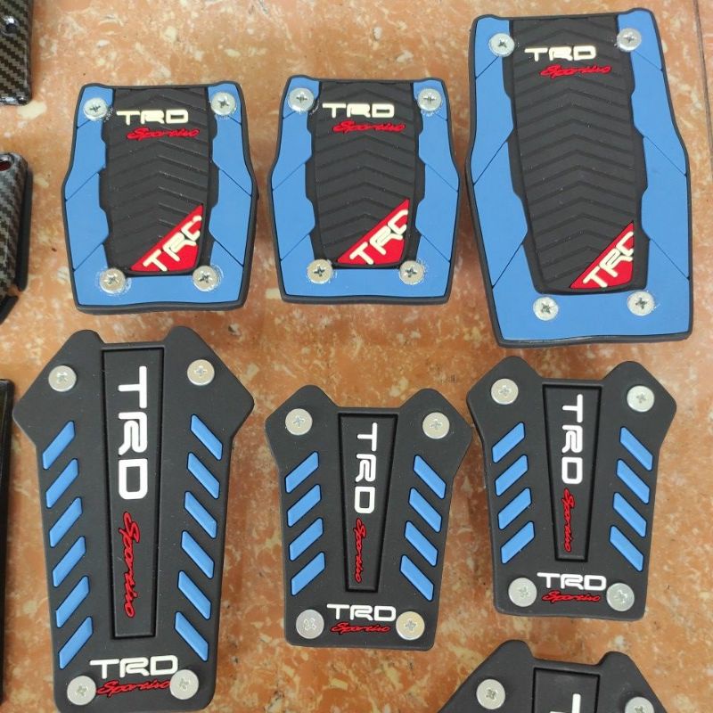 pedal pads injakan gas mobil Manual besi crome logo toyota trd &amp; honda mugen UNIVERSAL