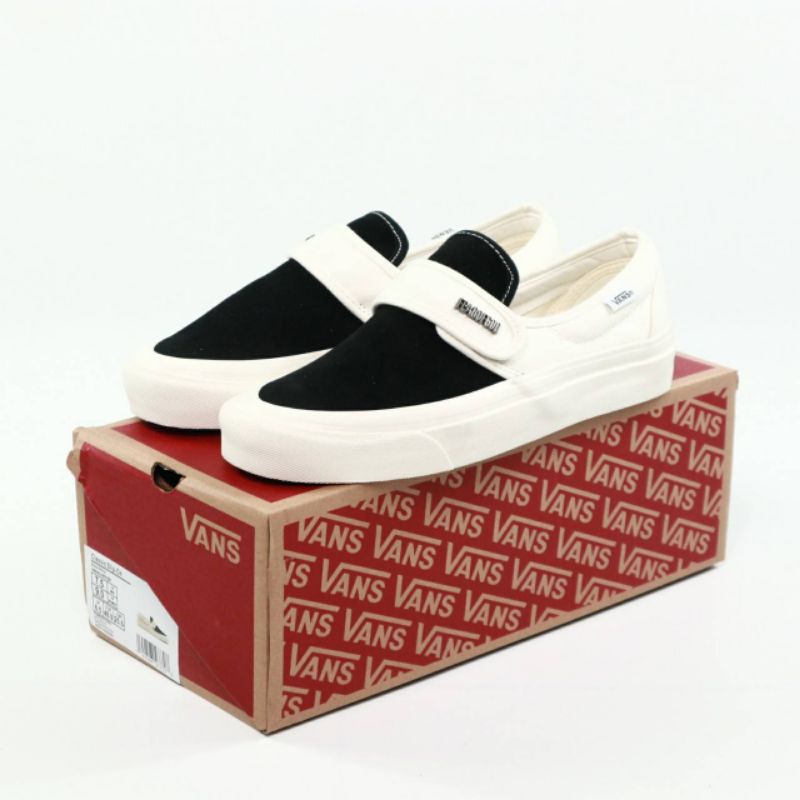 VANS SLIP ON 47 V DX WHITE WHITE BLACK 100% BNIB