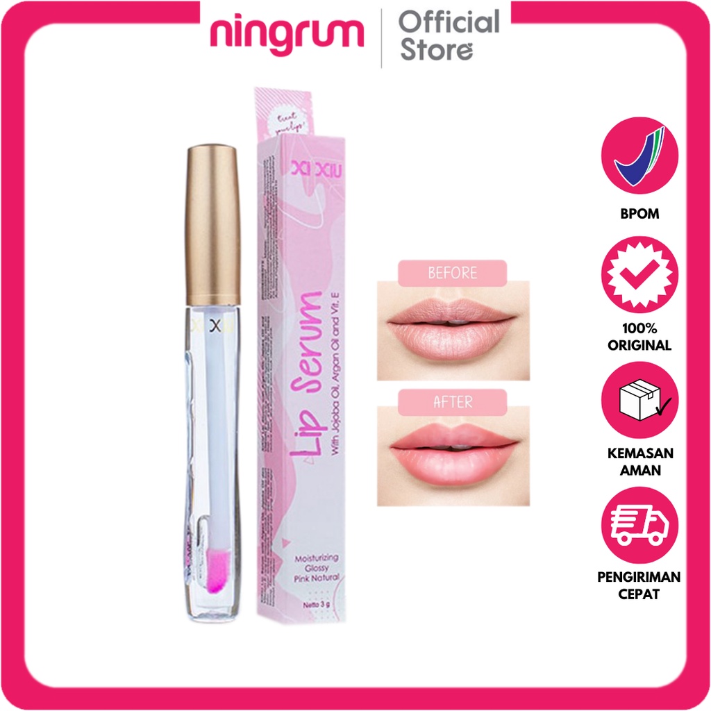 Ningrum - XI XIU Lip Glow Serum | Perawatan Serum Bibir Lip Mask Lip Moist Treatment Bibir Anti Kering Original BPOM - 8704