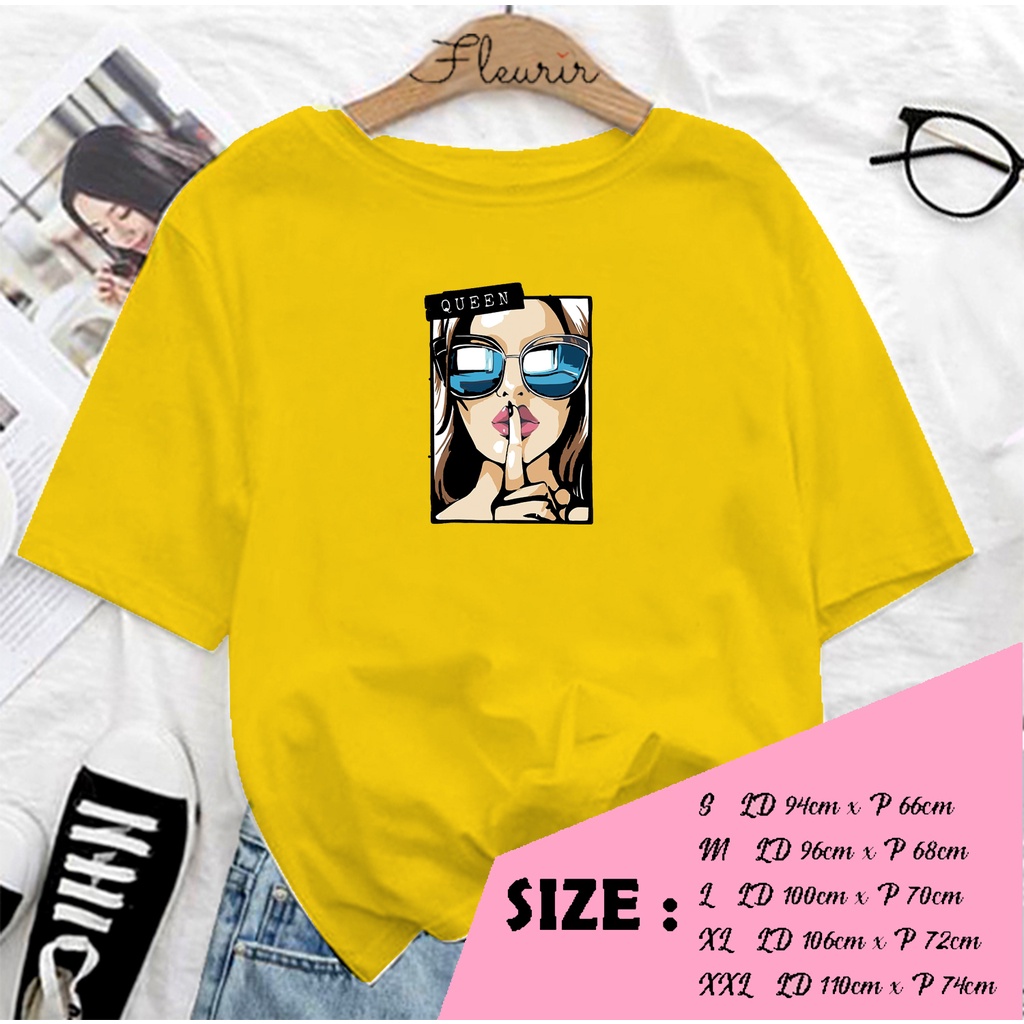 FLEURIR - COD KAOS WANITA QUEEN PRIA REMAJA DEWASA UNISEX TSHIRT JUMBO