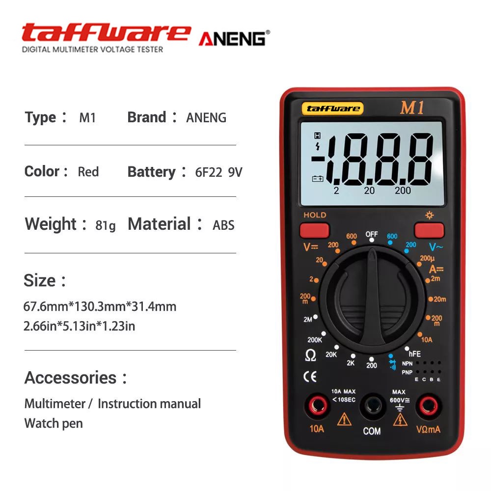 ANENG M1 Taffware Digital Multimeter Voltage Tester Multitester