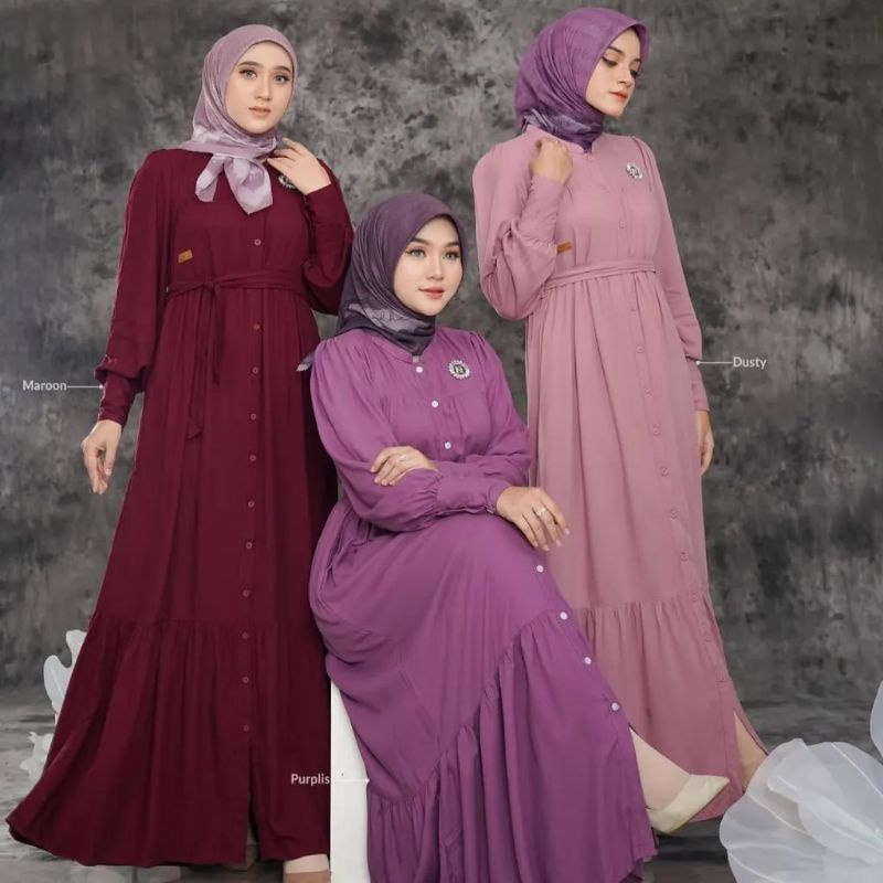 DR102| DWEENA DRESS by Nadheera Luxury [ NEW - ND Plain Series ] Gamis Nadheera Luxury