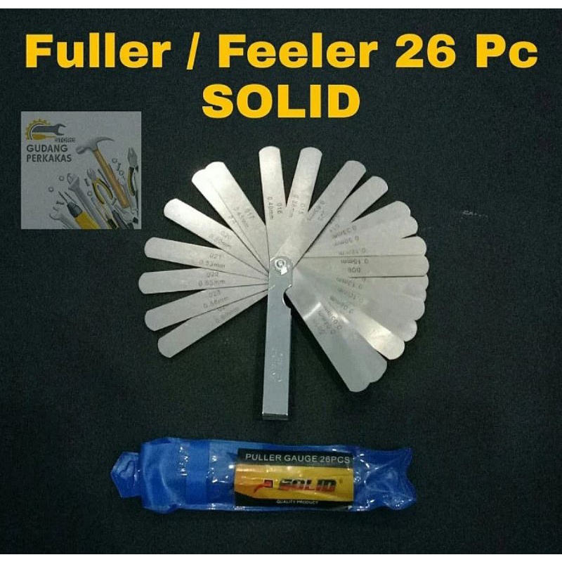 Fuller Gauge 26 Pcs SOLID - Feeler Blade Pengukur Celah Pelatik Klep Motor Mobil 26Pcs
