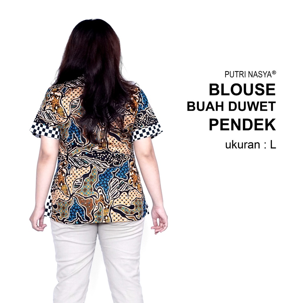 Blouse Big Size Wanita Atasan Batik Lengkap S-M-L-XL-2L-3L-4L-5L-6L-7L Model Blus Jumbo Seragam Batik / Atasan Formal Kantor Wanita / Pakaian Batik Bahan Katun Super Bigsize / Pakaian Kerja Jumbo Wanita Kekinian LD 140