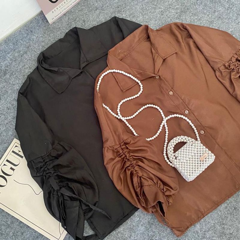 Monic Top Blouse Rayon Lengan Serut/Blouse Lengan Balon