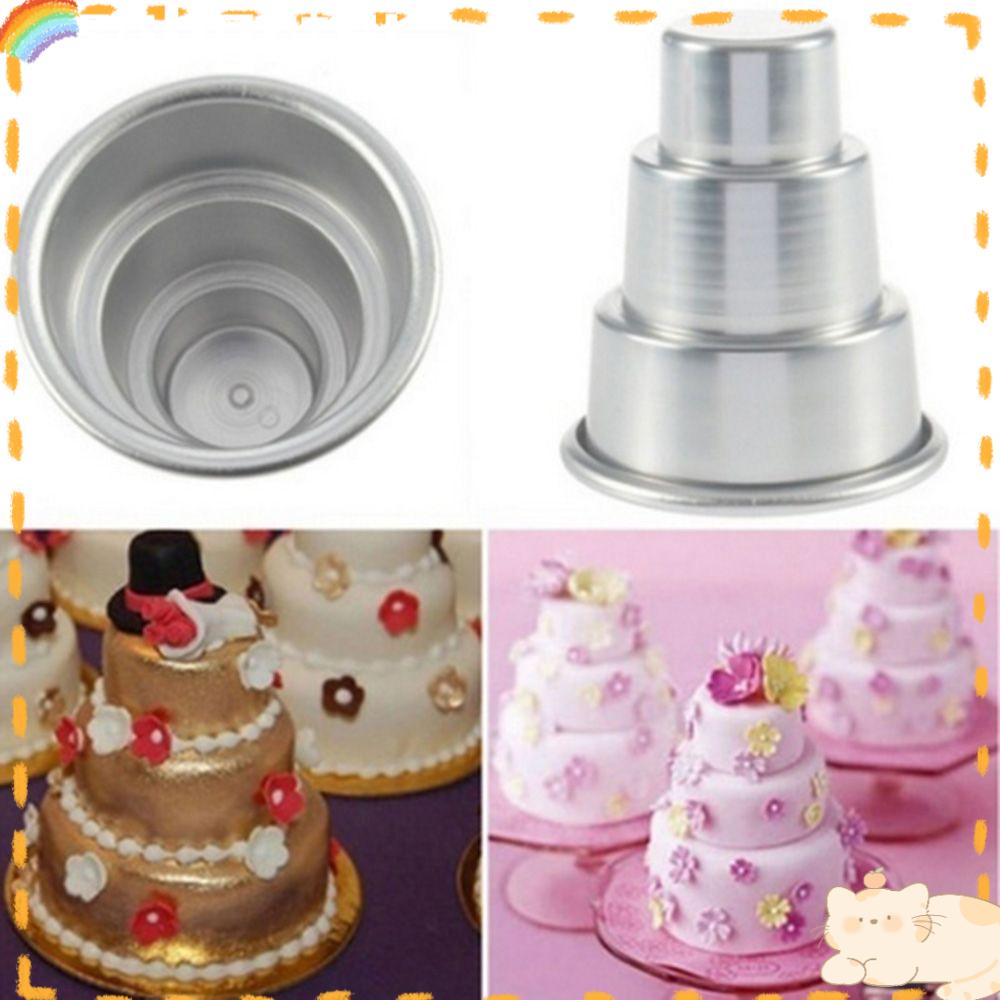 Solighter 3-Tier Cetakan Kue Pesta Pernikahan Supply Aolly Mold Mousse Muffin Cupcake