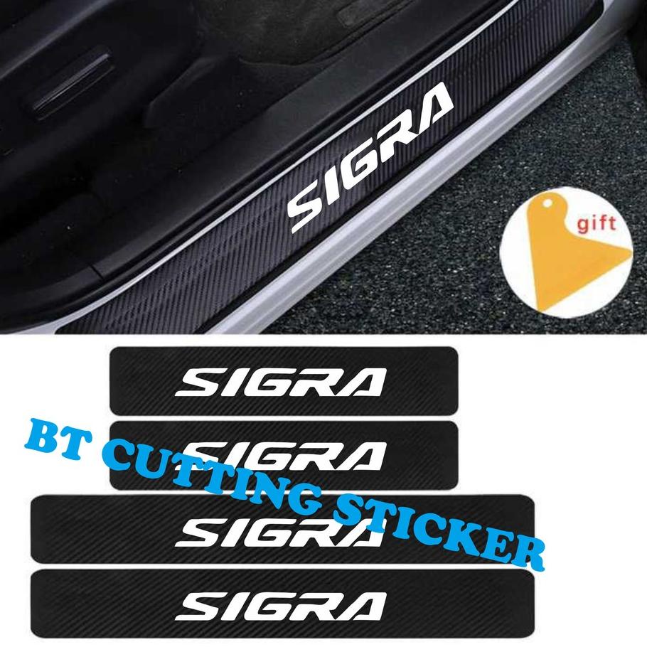 MUH856 4 pecs stiker carbon 3D stiker pengaman pintu mobil daihatsu sigra stiker mobil sigra stiker 
