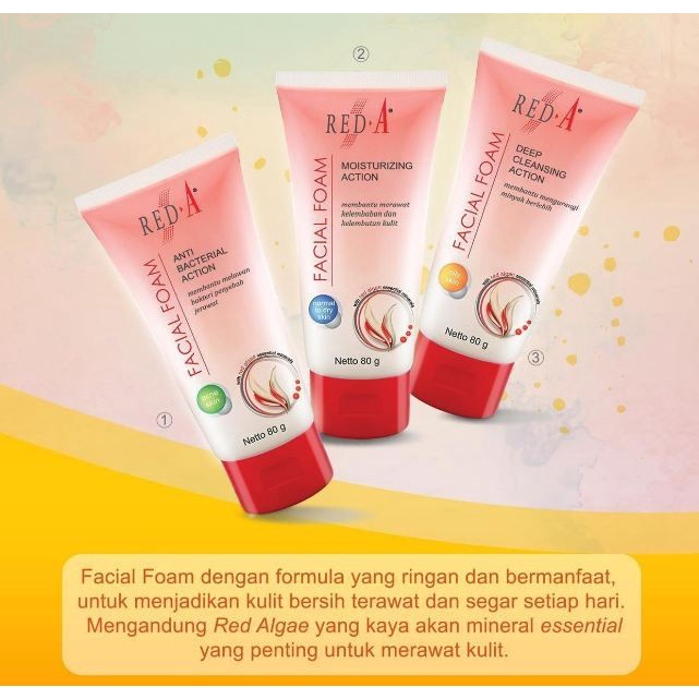 RED - A FACIAL FOAM Pembersih Wajah - 40ml