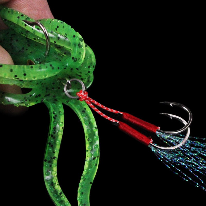 Umpan Pancing jigging castjig Softlure bentuk Gurita Octopus 11 cm 21gram dengan sudah termasuk kail double hook dan Kail di kepala