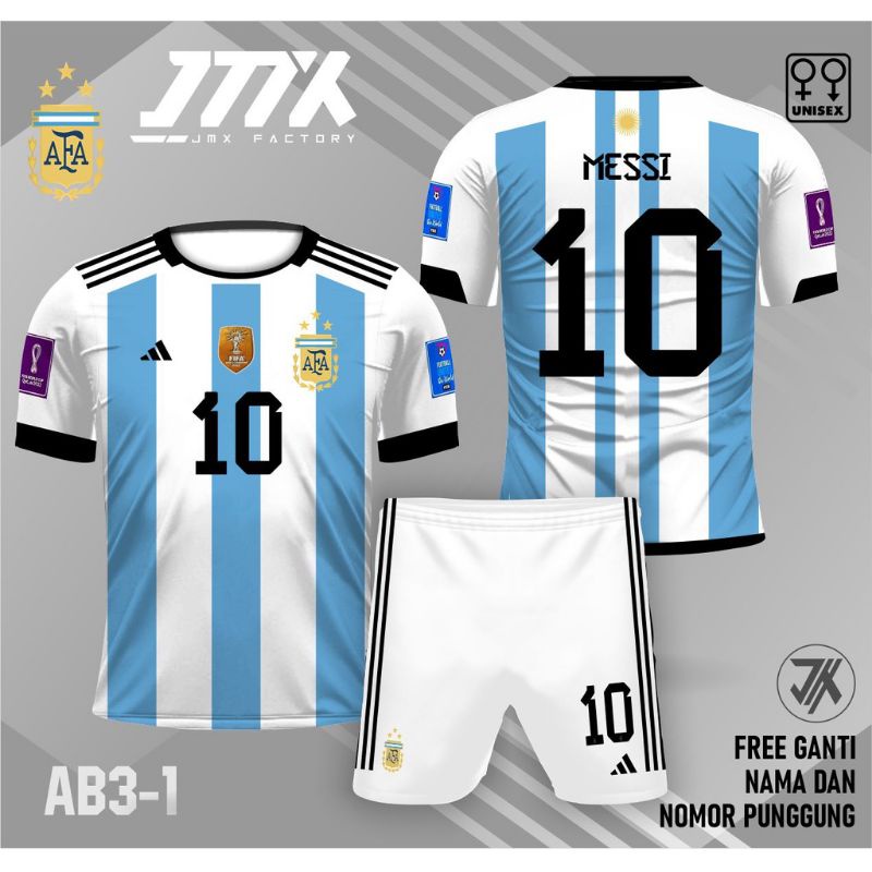 jersey argentina piala dunia 2022 baju argentina juara gtatis nama dan nomor