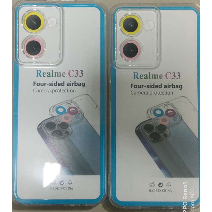 Softcase case slikon kondom bening type Hp Realme C33 clear bag SPACE TPU pelindung camera kamera