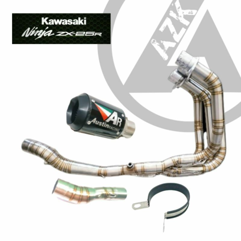 knalpot ZX25R zx 25 AR Austin racing GP1R stainless Header 2in1 Underbelly and High mount