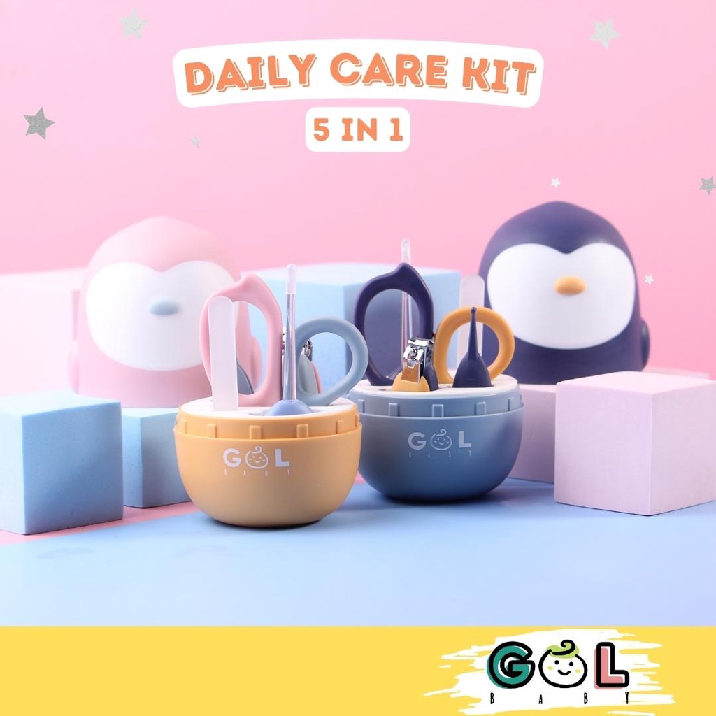 GOL Baby Nail Care Manicure Set 5 in 1  - Perawatan Gunting Kuku Bayi Set Owl Series