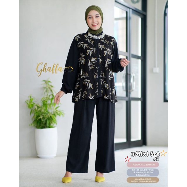 MIXI SET #5 BY TULUS SIGNATURE / ONESET WANITA MUSLIMAH / Setelan celana airflow import premium solo