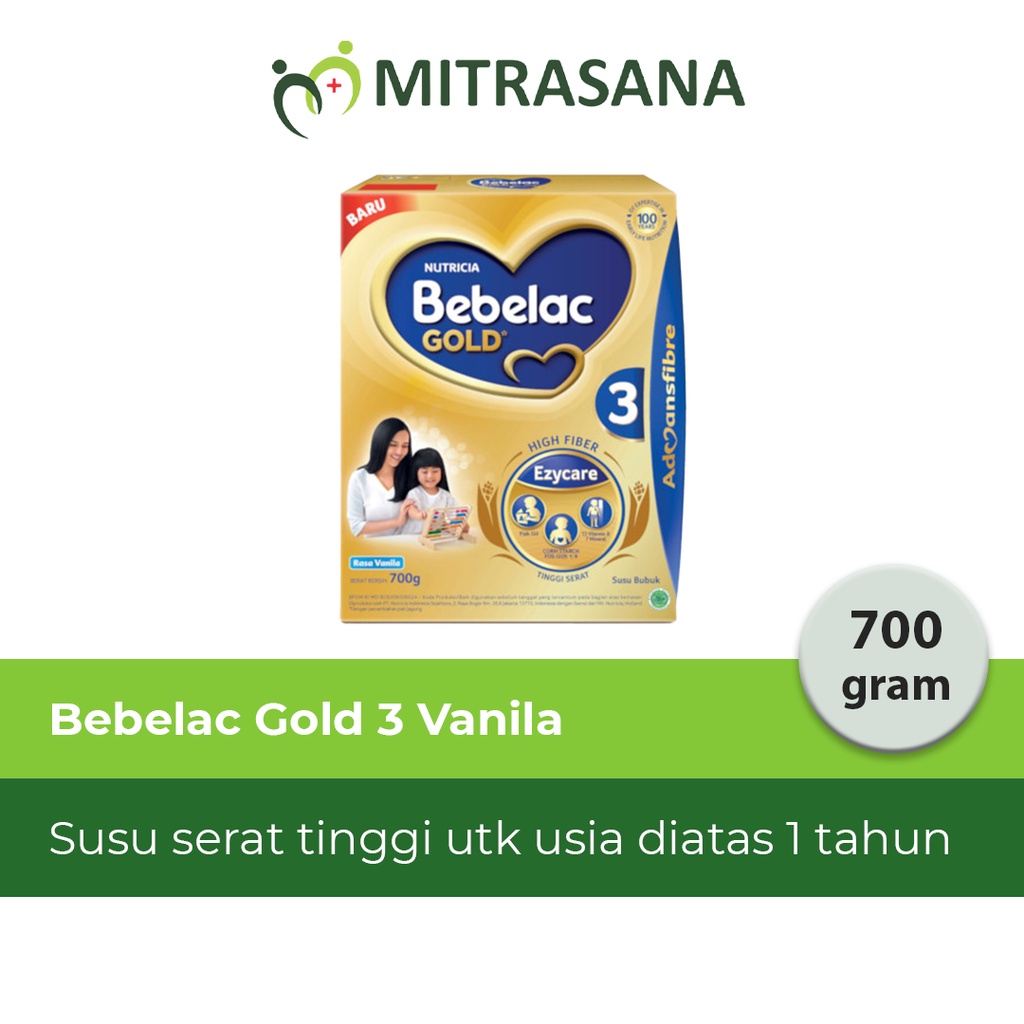 Bebelac Gold 3 Vanila Susu Bubuk Tinggi Serat 700 gr