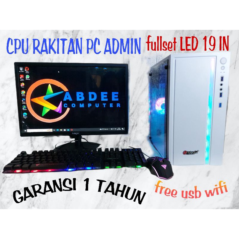 CPU Rakitan Pc Core I5 Ram 8 GB Hdd 500 Gb Led 22 in Fullset