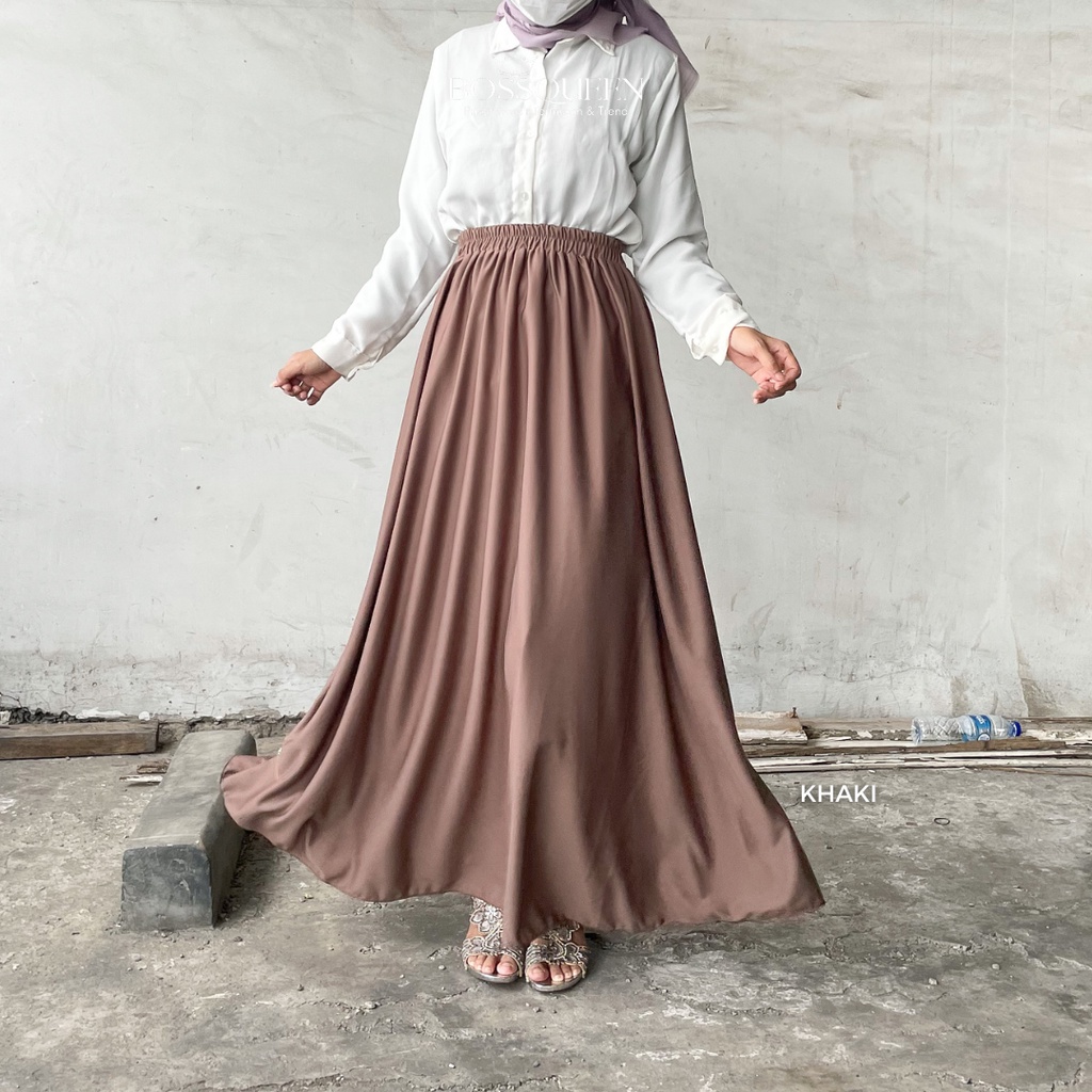 ROK MAYUNG POLOS PREMIUM WANITA PANJANG / ROK MUSLIMAH KERJA KULIAH OOTD CASUAL TERMURAH