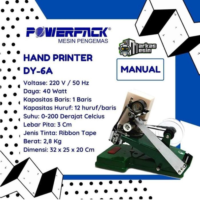 

Mesin Cetak Kode Kadarluarsa / Mesin Expired Date POWERPACK DY-6A