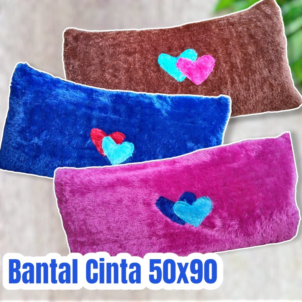 Sarung Bantal Cinta bulu jumbo panjang resleting motip uk 50x90