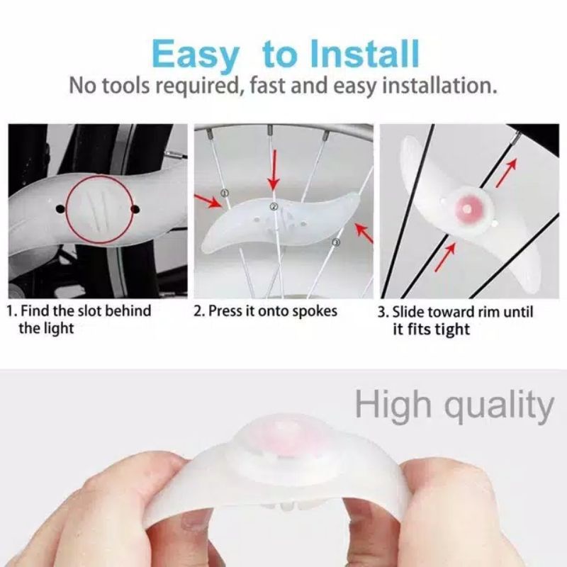 Lampu Led Sepeda Jari Jari Jeruji Color Full Light 1 Pcs
