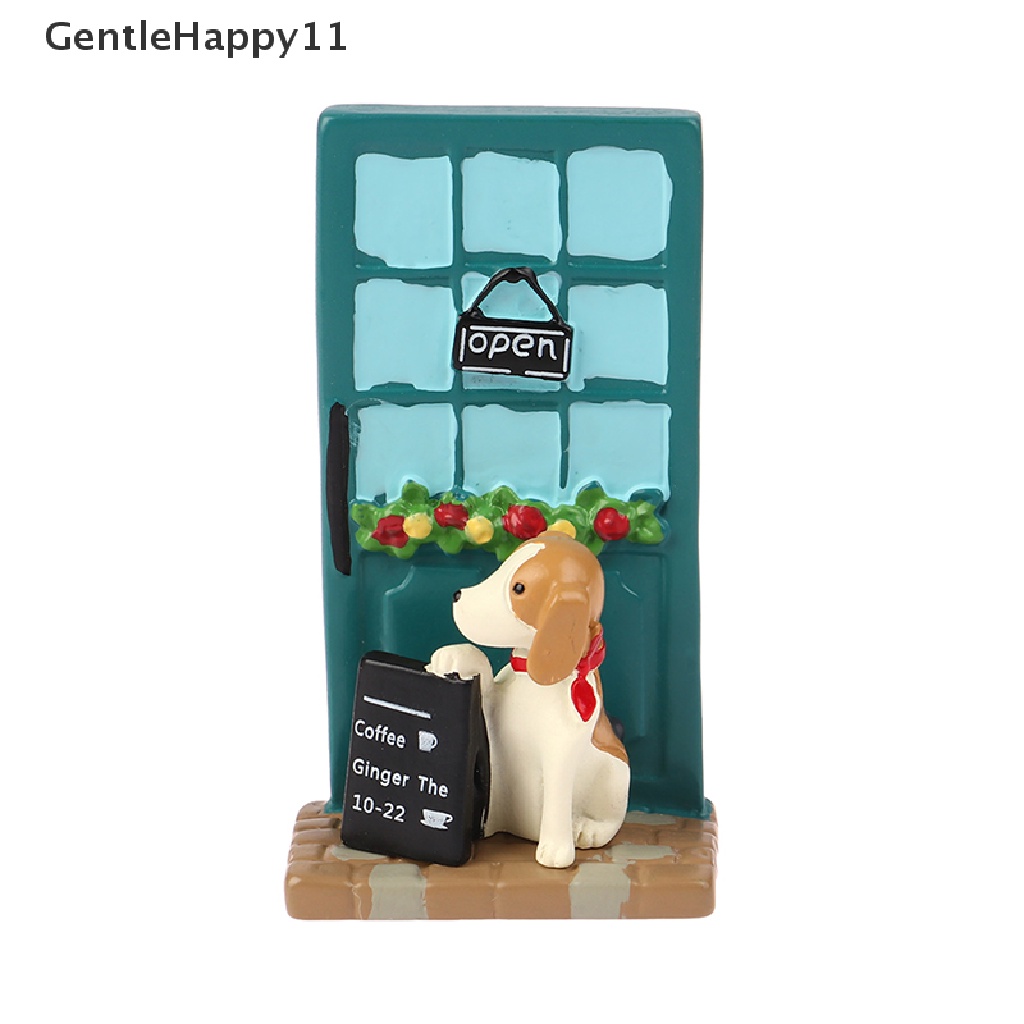 Gentlehappy Dollhouse Miniture front door bouquet Anjing Taman Rumah Rumah Dekorasi Mainan id