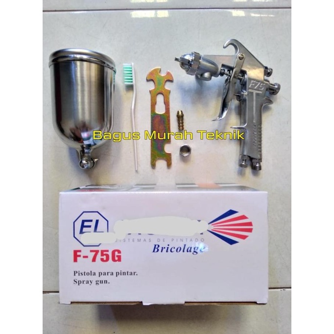 SPRAY GUN TABUNG ATAS F75G SEMPROTAN CAT BESI AIR GUN MOBIL MOTOR bagus-murah99