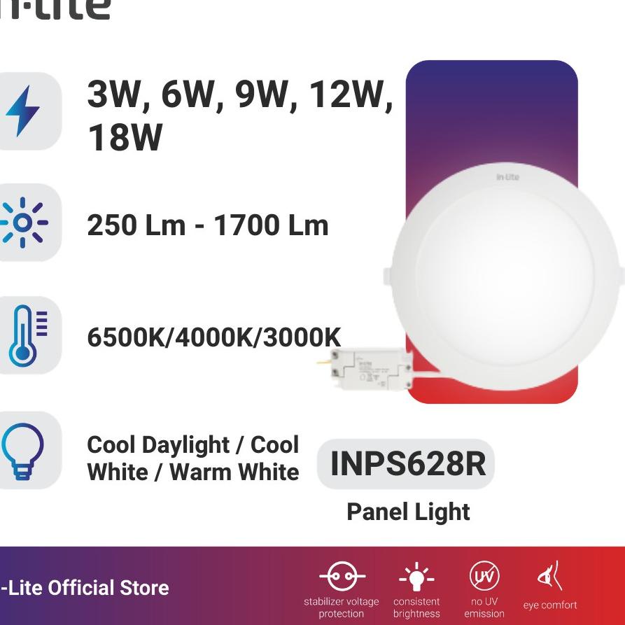 Depan in-Lite LED Lampu Downlight Panel Inbow