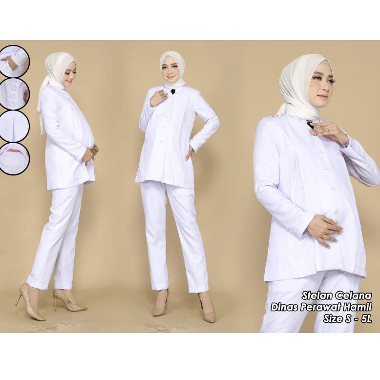 X88 Pemda Hamil Perawat / Baju Hamil Putih /  Seragam Pemda Hamil / Seragam Pemda Hamil Putih / Baju
