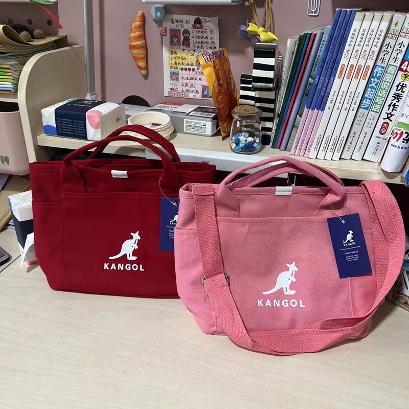 Red Korea fashion pangsit tas kanvas portabel tas tote bag diagonal satu bahu tas sekolah mahasiswa perempuan komuter tas perempuan