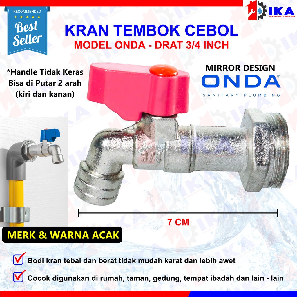 Kran Tembok MODEL Onda 1/2&quot; Body Panjang / Keran Air Babet Bukan Besi BUKAN MERK ONDA