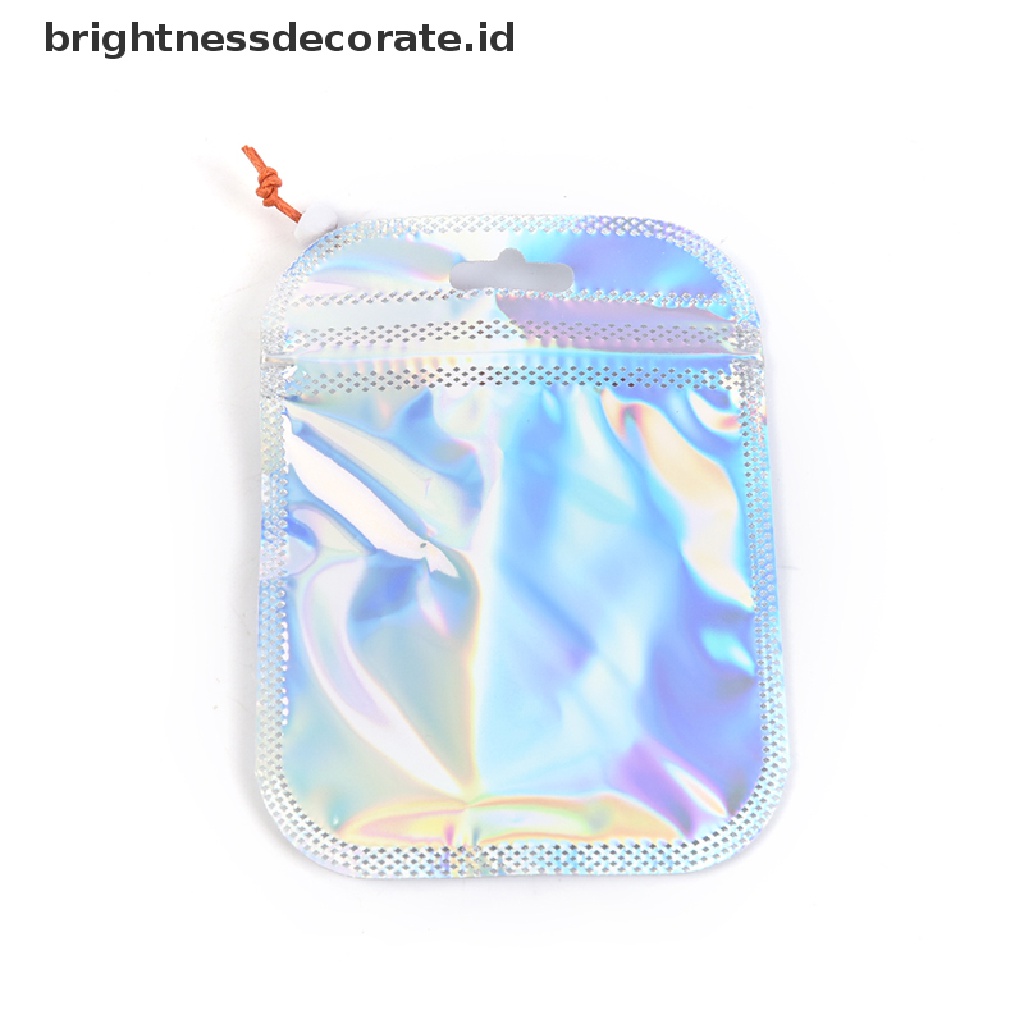 [Birth] 50pcs Laser Aluminium Foil Mylar Zip Lock Bags Reclosable Candy Pouch Packaging [ID]