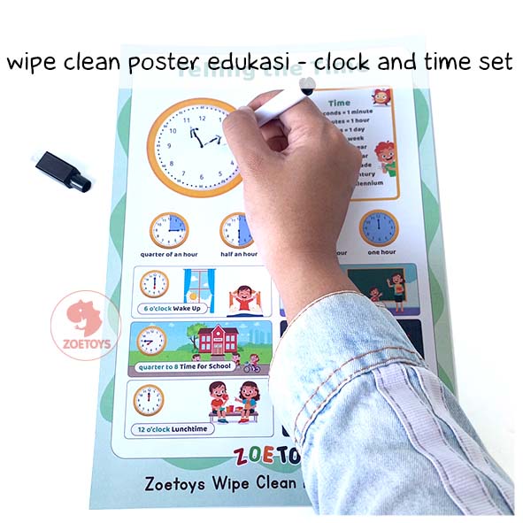 Zoetoys Wipe Clean Poster Edukasi Set | Belajar Huruf Angka Bentuk Reusable Laminasi | Pendidikan Anak Paud Balita TK | Cari Bingkisan Hampers