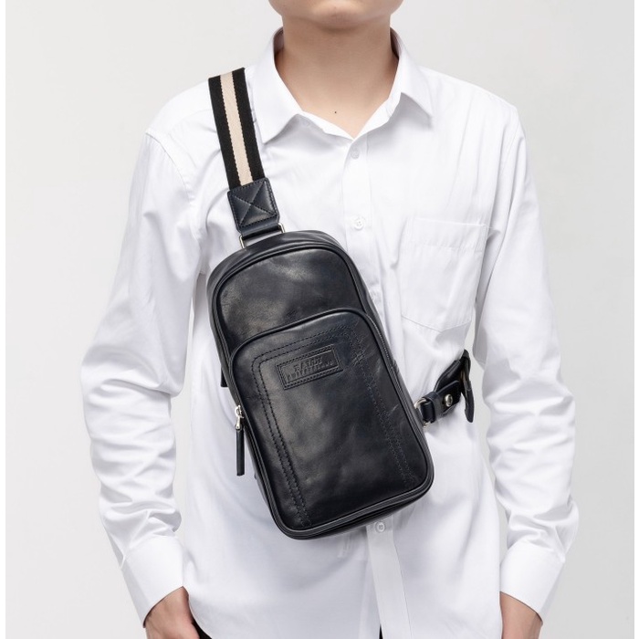 BALLY SLING BAG Thoma Crossbody Black Leather Original