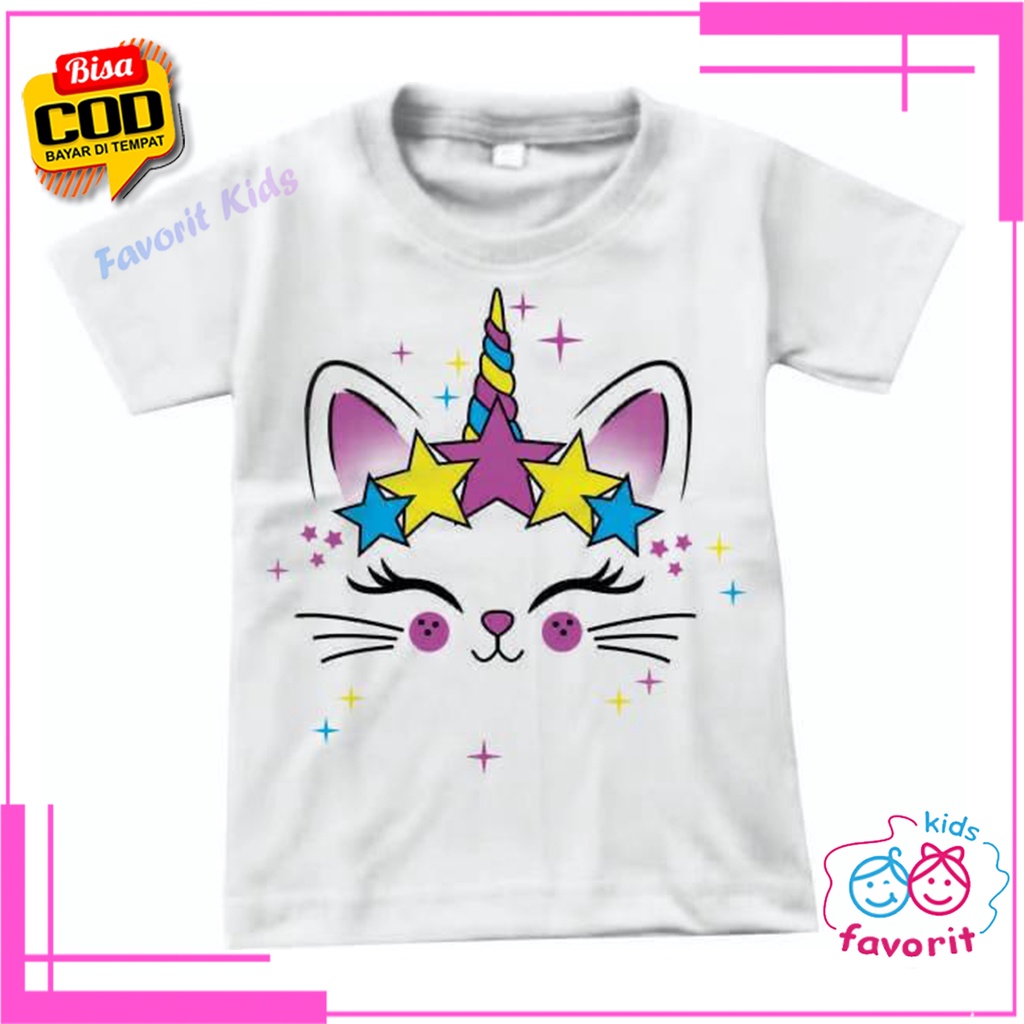 Baju kaos atasan anak perempuan lengan pendek || Baju anak perempuan motif kartun