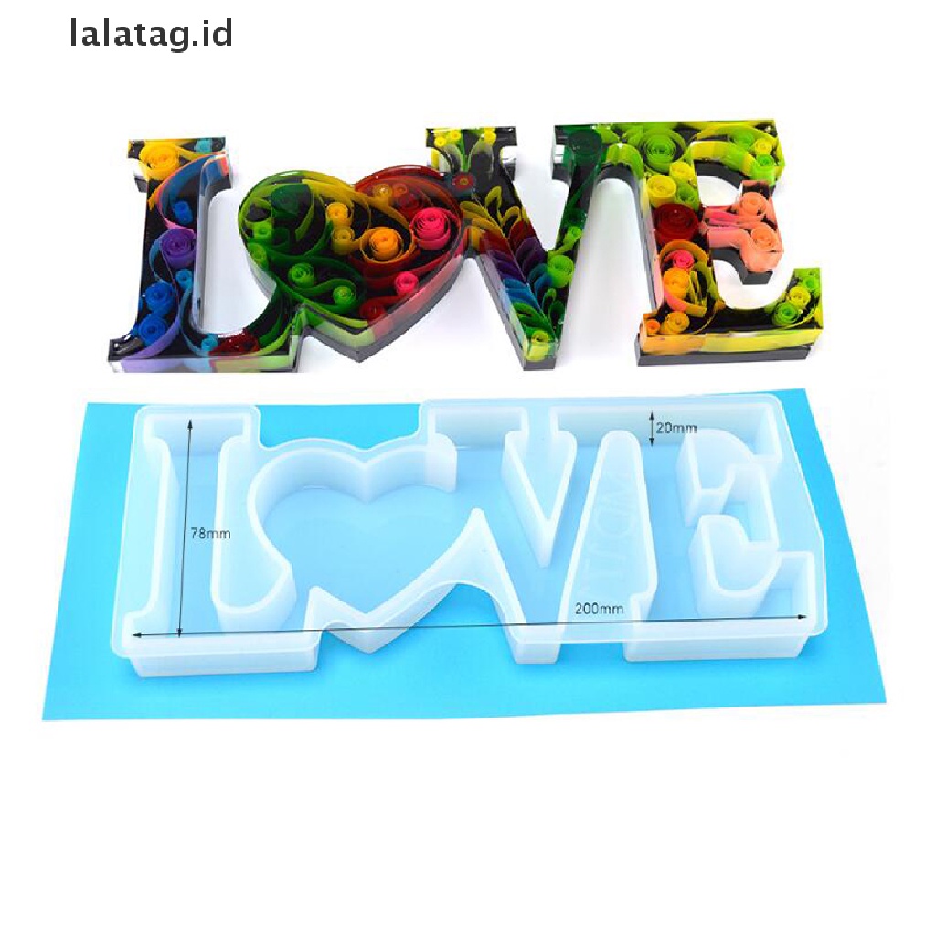 [lalatag] Love Word Cetakan Silikon Dekorasi Meja Rumah Epoxy Resin Mould Craft Tool DIY [ID]