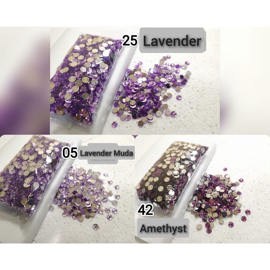 Payet / Diamond Kristal Akrilik Jahit Grade A Bulat 8 mm, 100 pcs