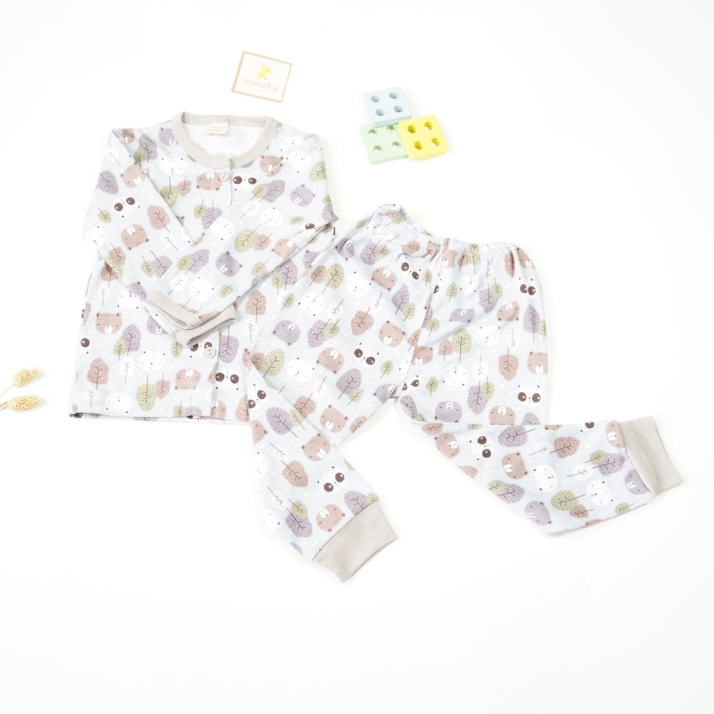 WINTEKU Button Pajamas SET Kids and Baby - Setelan PANJANG Anak dan Bayi Safari Boy