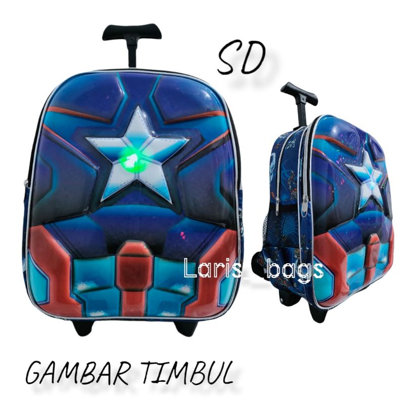 Tas sekolah anak perempuan/Tas troli BTS LED SD/Tas dorong anak/Tas bahu anak/Tas anak/ransel anak/Tas troli BTS SD led