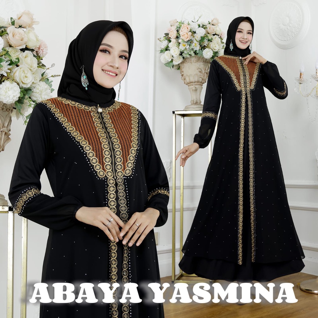 ABAYA YASMINA / Gamis Turkey / Longdress Muslimah / Maxy Formal / Busana Muslim / Dress Kondangan / Pakaian Mewah Arabic