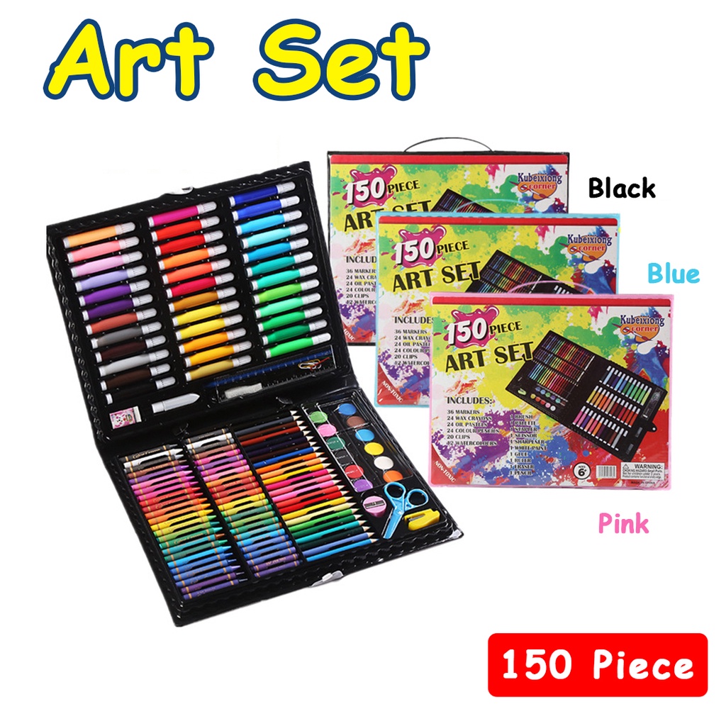 Alat Gambar Crayon Super Mega Art Set Pensil Warna Cat Air 208 &amp; 150